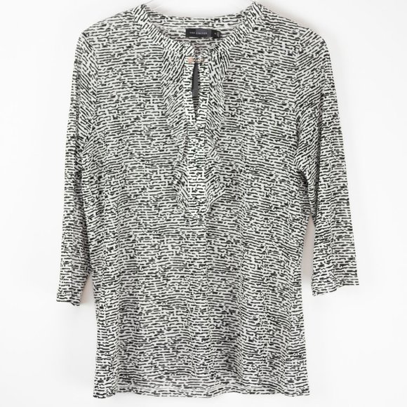 The Limited Tops - The Limited Black White Sheer Blouse XL NWT